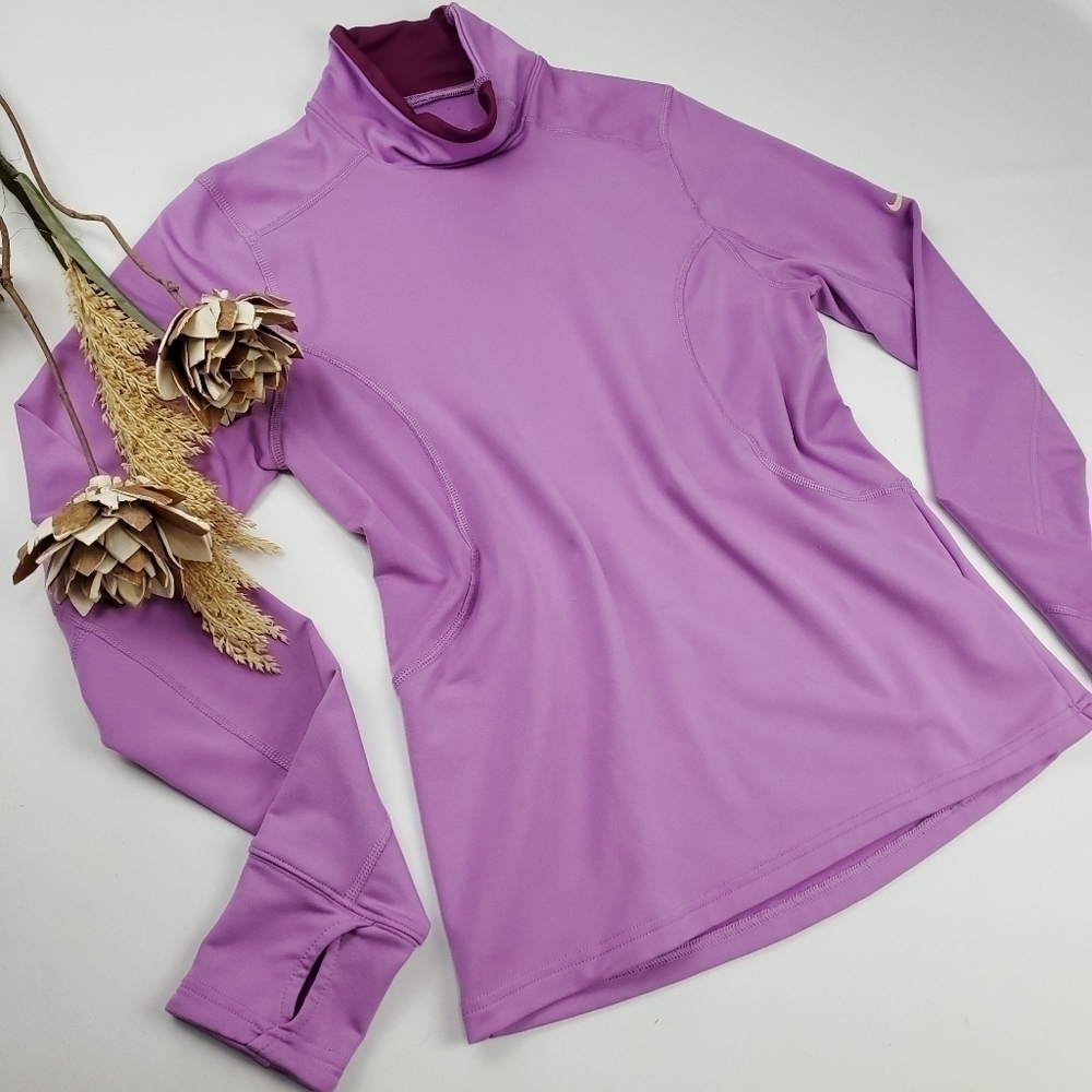 Nike Lavender Mock Turtle Pullover Running Shirt S - Picture 3 of 14